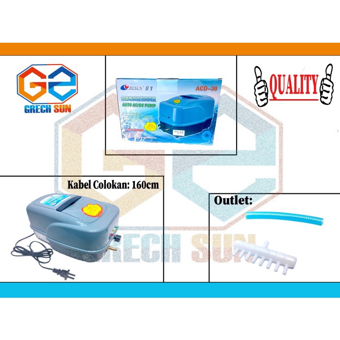 AERATOR ACDC RESUN ACD 30 POMPA UDARA AQUARIUM KOLAM RESUN