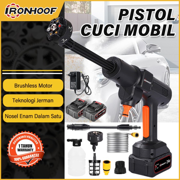 PROMO IRONHOOF 24V Alat Steam Cuci Motor Mobil Jet Cleaner Alat Cuci Mobil