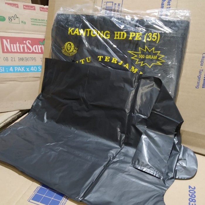 TERMURAH plastik hitam uk 35 kantong plastik kresek hitam