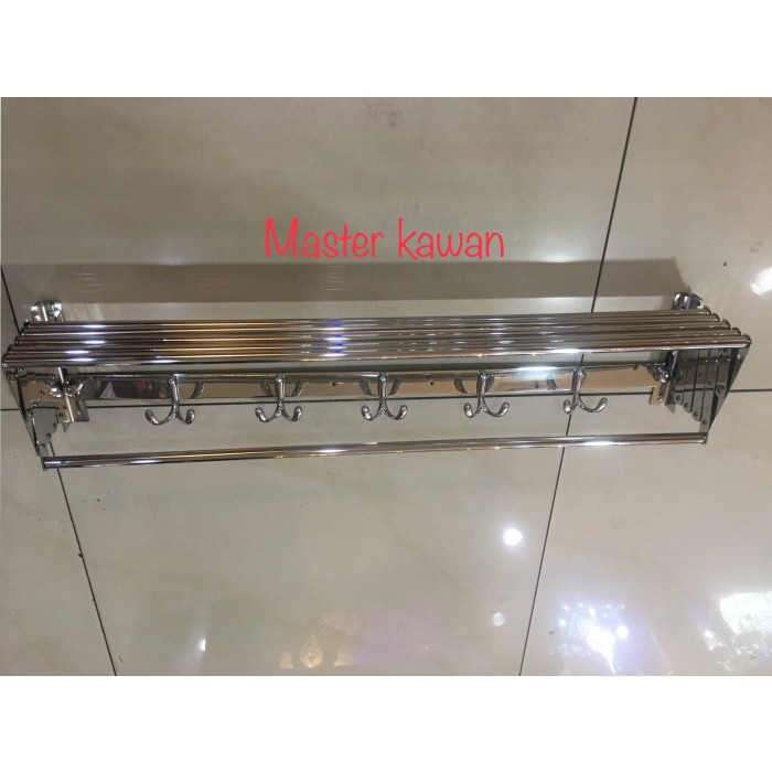 Murah Rak Handuk Tarik Stainless Sus 304 / Jemuran Tarik Stainless