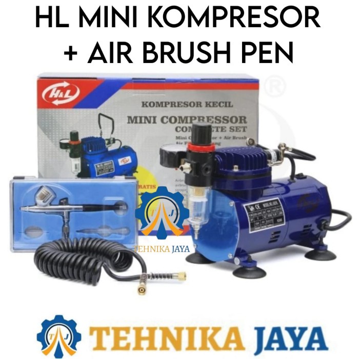 Berkualitas Kompresor Mini Set + Air Brush Cat H&L Mini Compressor Complete Set