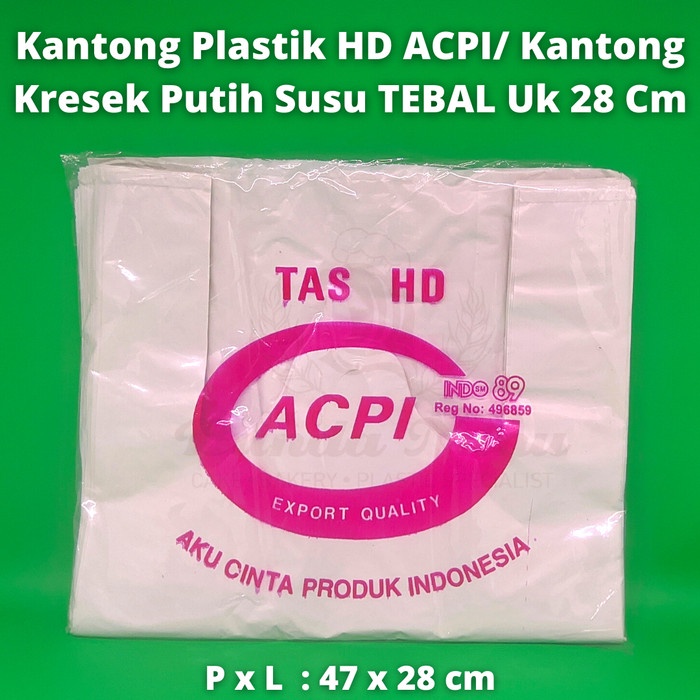 TERJAMIN Kantong Plastik HD ACPI/ Kantong Kresek Putih Susu Tebal Ukuran 28