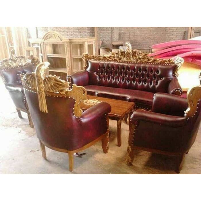 PREMIUM Kursi Sofa Tamu Garuda Kayu Jati Solid Jepara