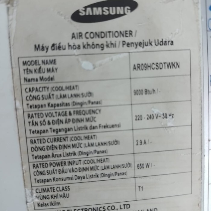 Blade Daun Swing Indoor AC Samsung Tri Angle 1/2 3/4 1 PK AR09HCSDTWKN Original Bekas