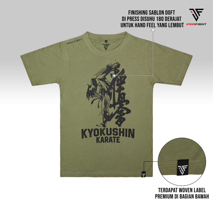 Kaos Karate Kyokushin Indofight T-shirt Kyokushin Baju Kyokushin Kaos Olahraga Karate Kyokushin