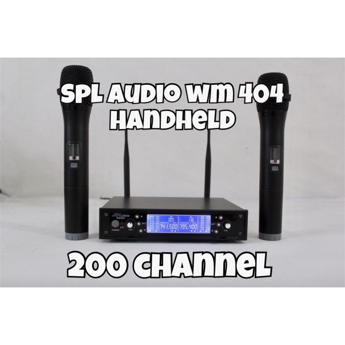 Spl audio wm 404 - 2 mic wireless handheld - 200 ch - part komplit