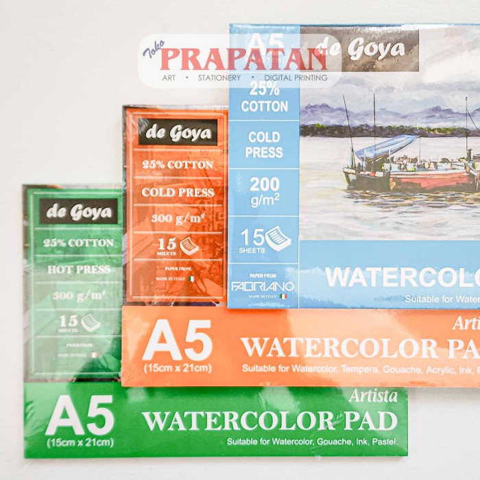 

De Goya Watercolor Book Pad X Fabriano A5 Buku Cat Air