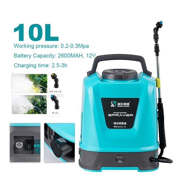 PROMO! Tangki Semprot Air Tanaman Elektrik Botol Sprayer 10 Liter Portable Rechargeable