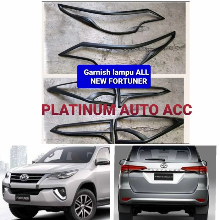 Paket garnish lampu hitam doff All New Fortuner VRZ 2016.