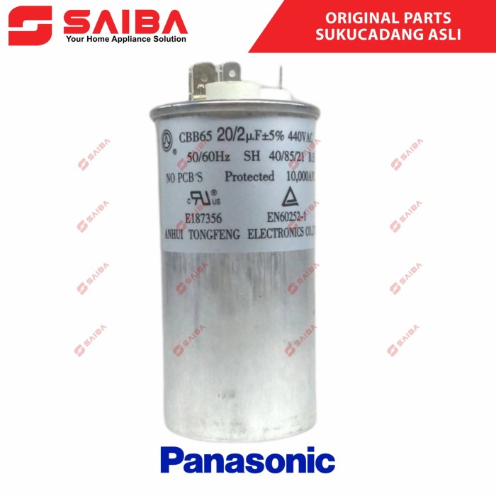 HOT SALE Kapasitor AC PANASONIC 3/4 Pk (Capacitor Ac) Origina Asli 20+2 uf