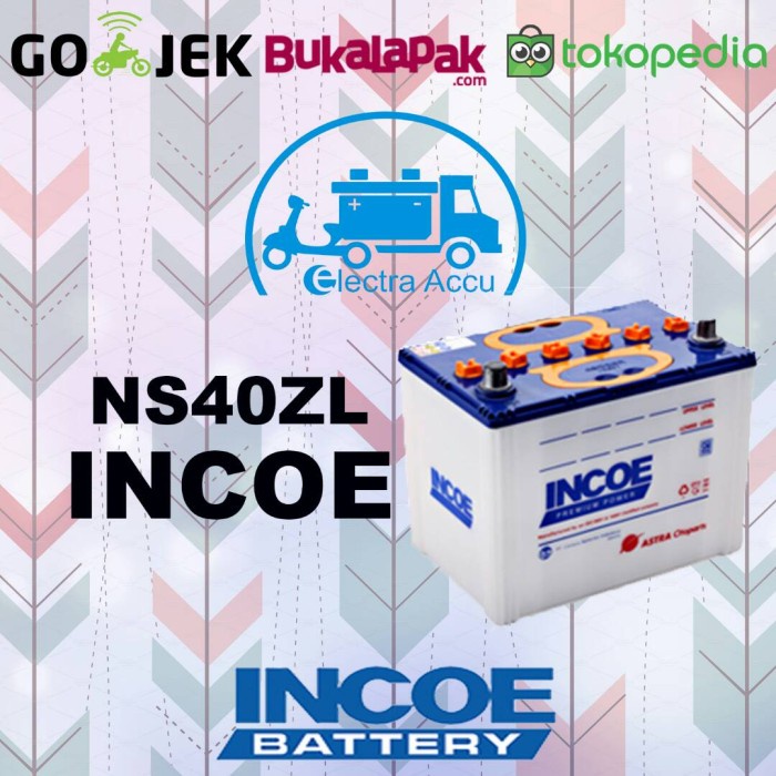 Termurah Aki Mobil Incoe Ns40Zl (Aki Basah)