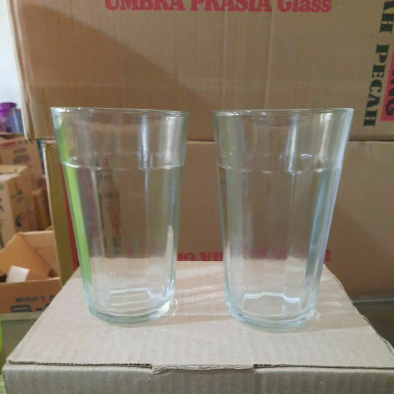 Diskon Gelas Kaca Tanpa Gagang 1 set isi 6 pcs / Gelas Teh / Gelas Teh Warung / Gelas Teh Kaca /