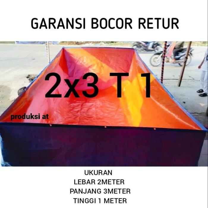 PREMIUM terpal kolam ikan 3x2x1 / terpal kolam 2x3x1 / terpal kolam 2m x 3m x 1m a3