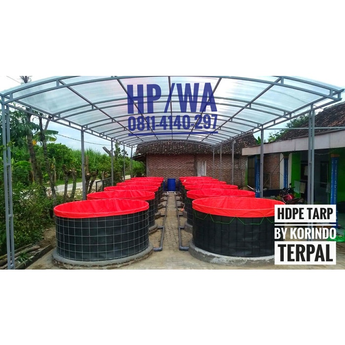 PREMIUM Kolam terpal bulat bioflok - terpal korea D2 x T1,2