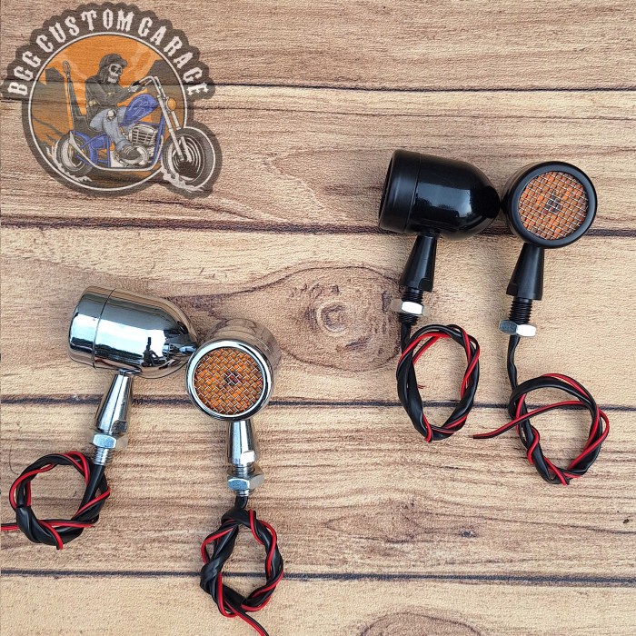 PREMIUM Lampu Sen Sein LED Bulat Jaring Import Motor Classic Retro Japstyle Caferacer Scrambler
