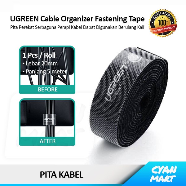 

UGREEN Strap Tali Ikat Kabel Magic Tape Hook & Loop Serbaguna Original
