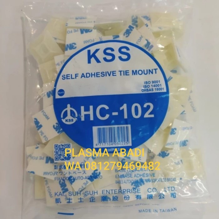 

SELF ADHESIVE TIE MOUNT KSS HC-102 TIE MOUNT UKURAN 28.6x28.6x5.3MM