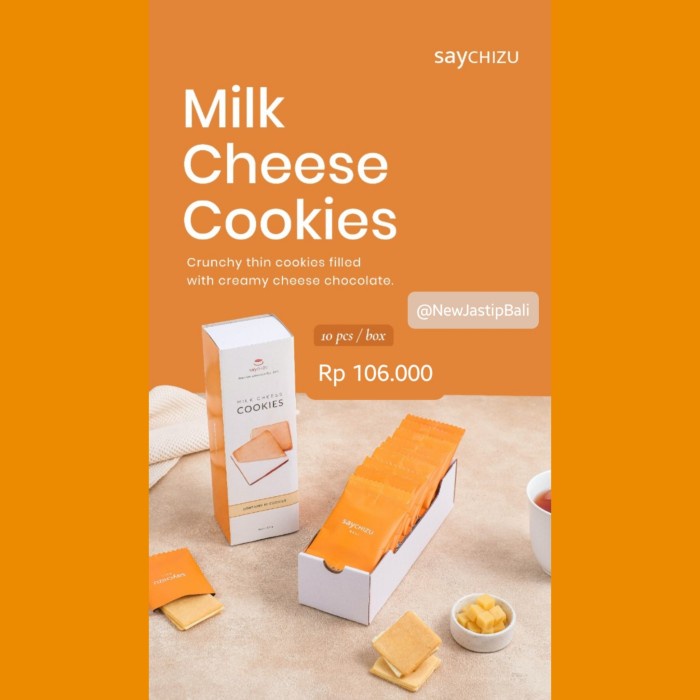 

Wdo - Saychizu Milk Cheese Cookies Bali / Strawberry Milk Tea / Oleh Oleh