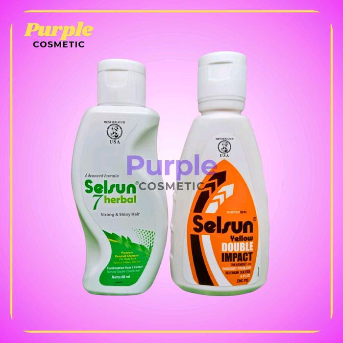 SAMPO ANTI KETOMBE DAN RAMBUT RONTOK - SELSUN YELLOW DOUBLE IMPACT / SELSUN 7 HERBAL STRONG & SHINY