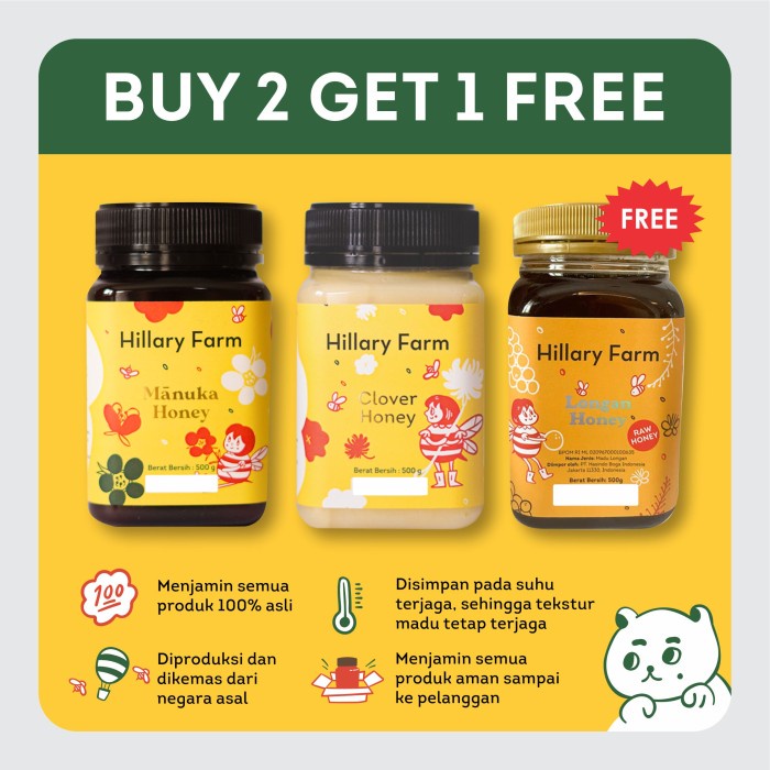 

Manuka Honey + Clover Honey Free Madu