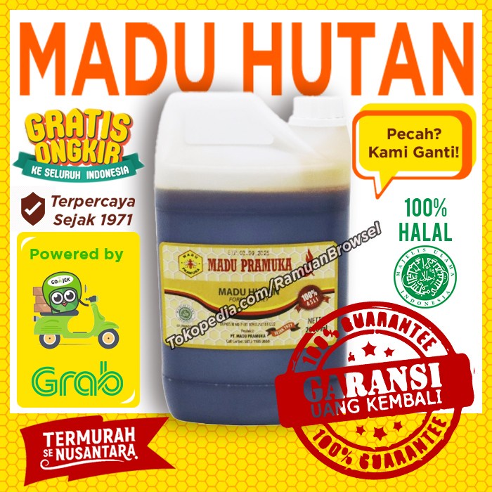 

Madu Pramuka Lebah liar - Madu Hutan 2000 ml ( 2 Liter )