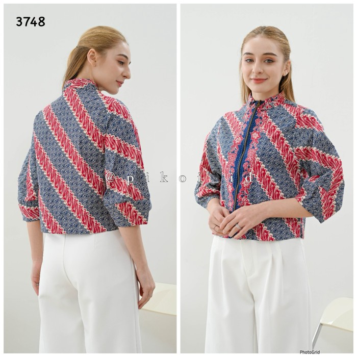 Cardigan batik wanita modern / luaran outer batik seragam kantor murah