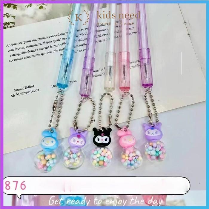 

(12Pcs) Grosir Bolpen Gel Fancy +Gantungan / Pulpen Tinta 1 Box Mika / Pen Jel Motif Karakter Lucu /