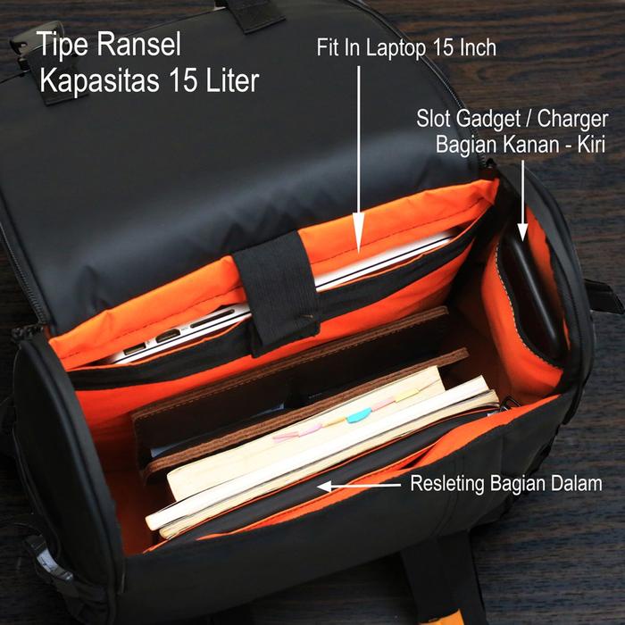 Mokamula Genus Pro 2 Tas Ransel Pria Wanita Waterproof Backpack Anti Air Fit In Laptop 15,6 Inch