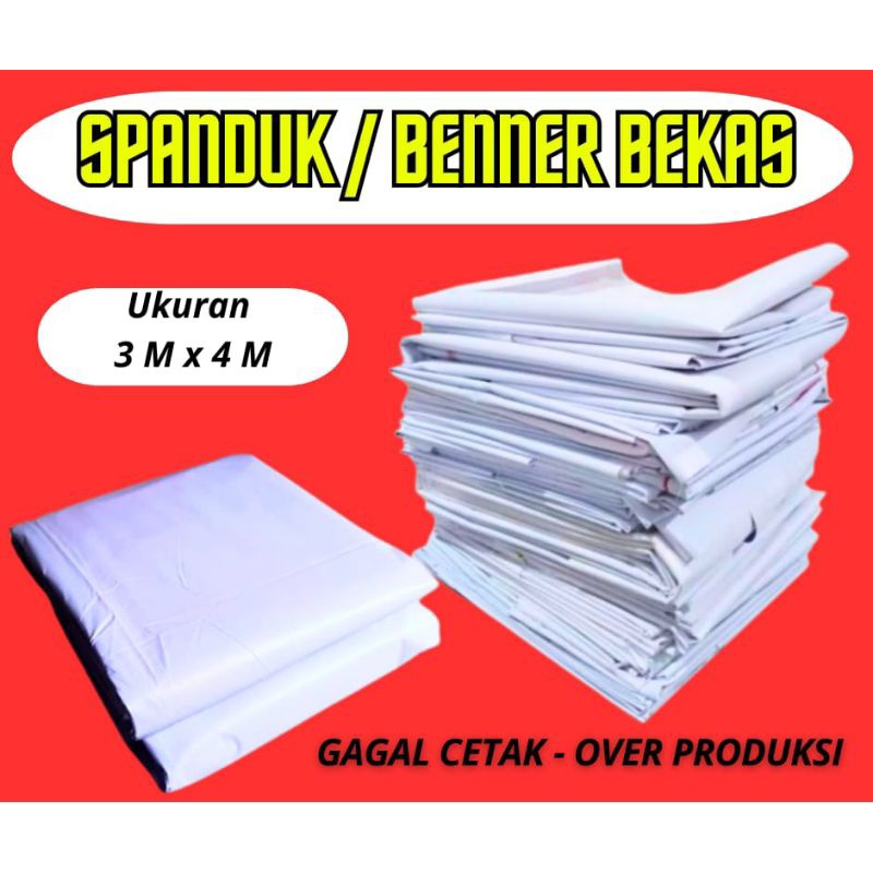 Best Seller Spanduk atau Benner bekas / Gagal cetak uk. 3 M x 4 M bahan flexi Hari Ini Saja