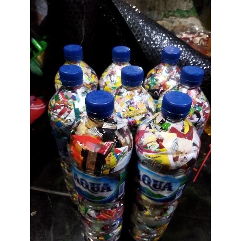 Paling Dicari Ecobrick botol AQUA ukuran 1,5liter berat 600gram Beli Sekarang
