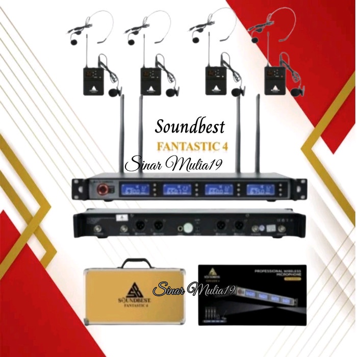 Mic Wireless Soundbest Fantastic 4 4 Mic Clip On Headset Original Unit Baru - Garansi Resmi