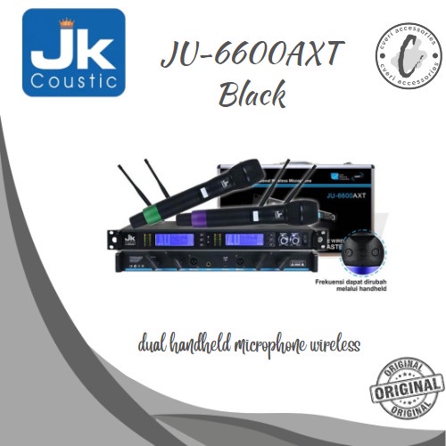 Mic JK Coustic JU-6600AXT Microphone Wireless Dual -1300S Unit Baru - Garansi Resmi