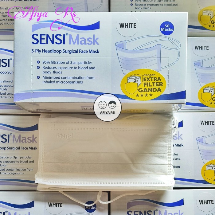 Ready Masker sensi headloop 50 putih