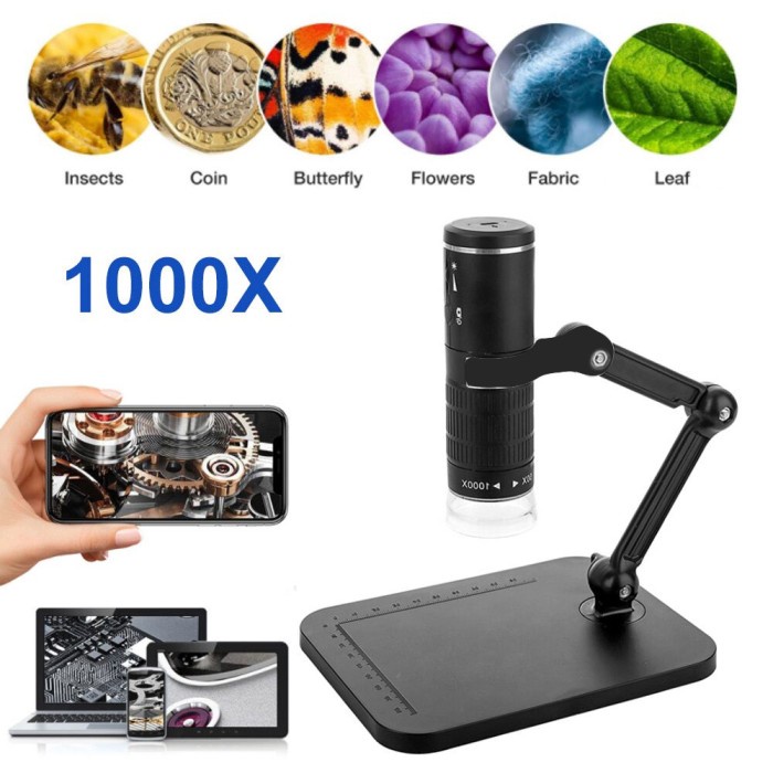 

Mikroskop Digital USB 1000X Magnification Android IOS HD Microscope Wifi Portable