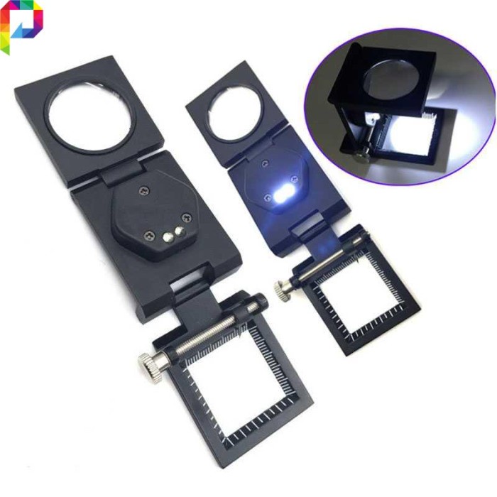 

Lup Percetakan Offset Kaca Pembesar Lipat Reparasi Magnifying Glass with 2 LED Light 28mm 10X