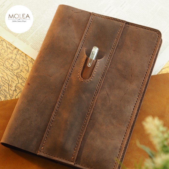

Cover book a5 - leather cover book A5 - sampul buku a5 kulit