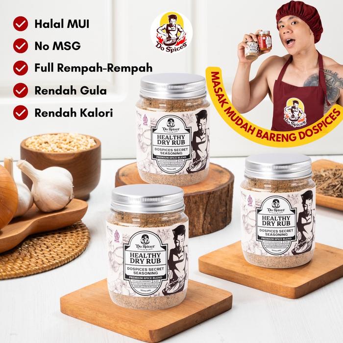 

Dospices Healthy Dry Rub [Secret seasoning] Bumbu marinasi rendah kalori [100 gram] Rempah Natural