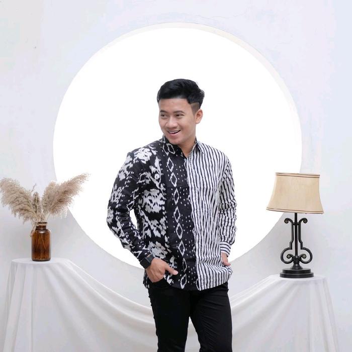 Terlaris Kemeja Lurik / Baju Lurik / Kemeja Lurik Kombinasi / Kemeja Pria Lengan Panjang Cowok