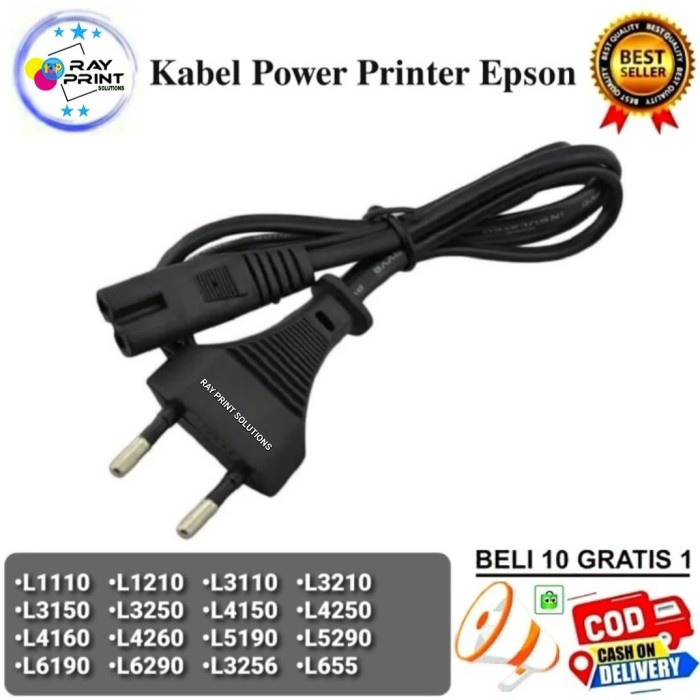JTTOP KABEL POWER PRINTER EPSON L1110 L1210 L3110 L3210 L3150 L3250 L4150