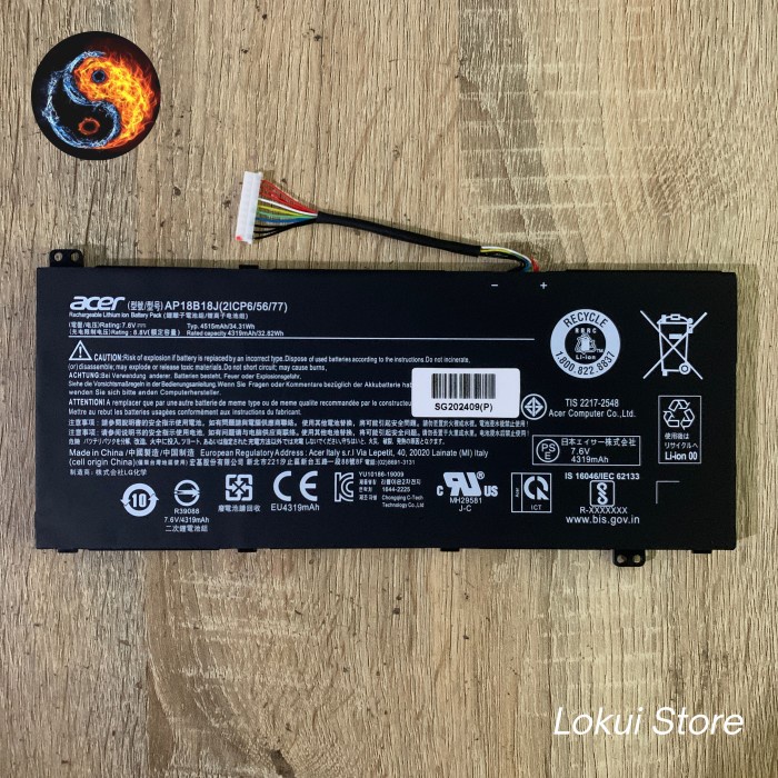 Baterai Laptop r Aspire 3 A314-33 A314-41 AP18B18J