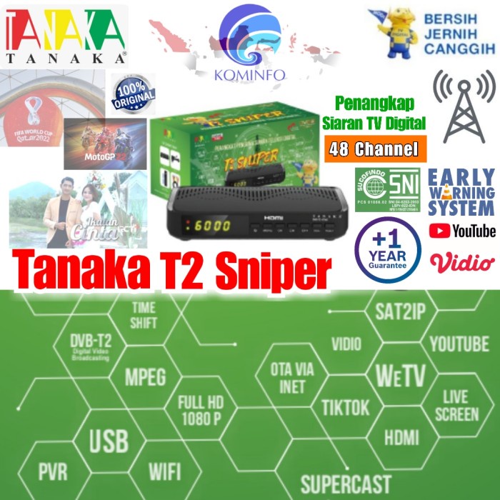 Set Top Box (STB) TANAKA SNIPER DVB-T2 Penangkap Siaran Tv Digital