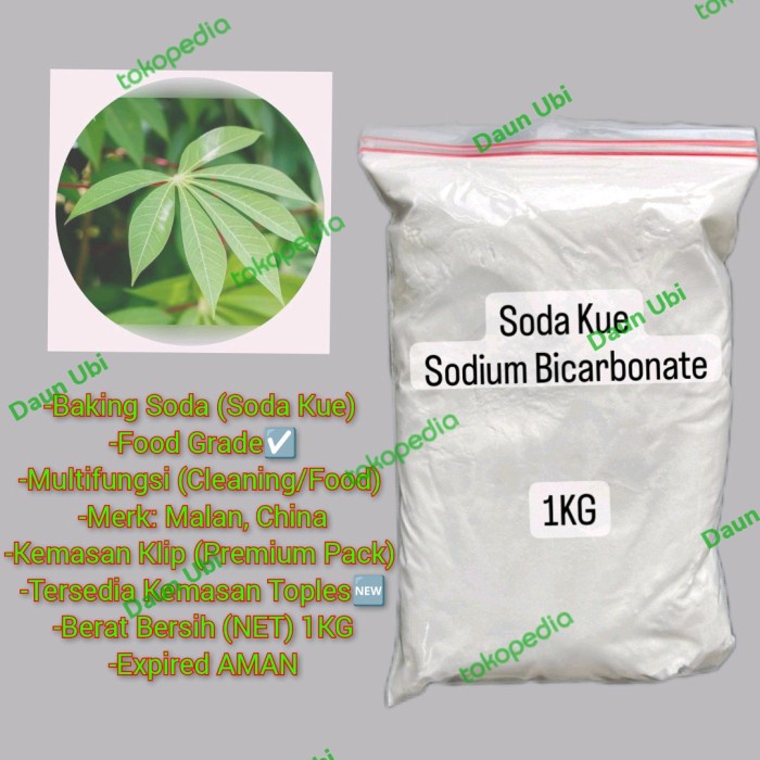 

Ready Stok" Sodium Bicarbonate / Soda Kue / Baking Soda - 1 Kg