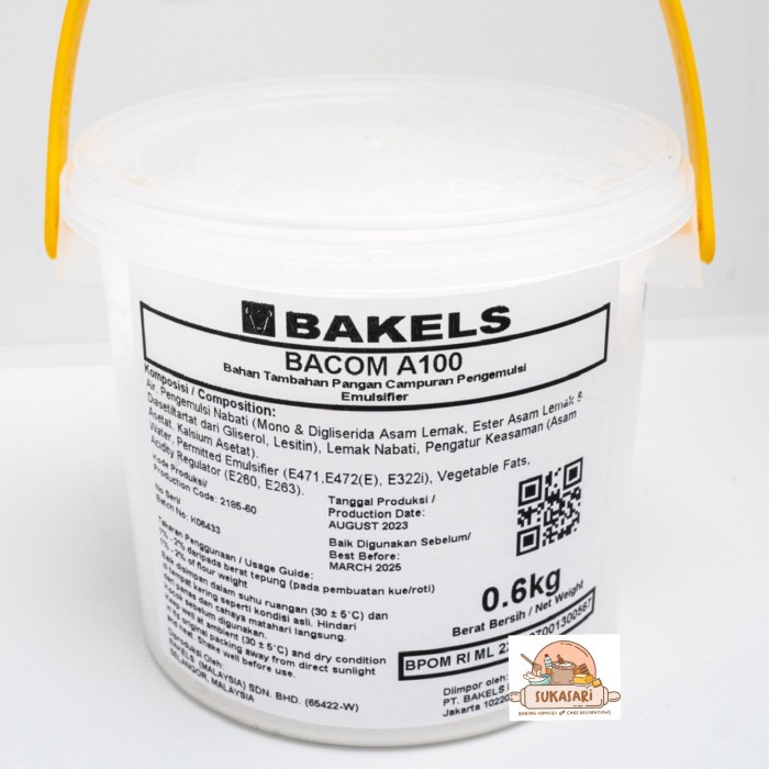 

Ready Stok" Bakels Bread Improver Bacom A100 600Gr Emulsifier Roti