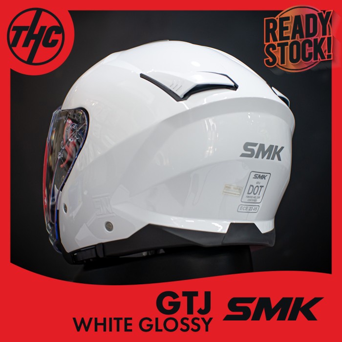 HELM SMK GTJ WHITE GLOSSY HALF FACE HELMET SMK