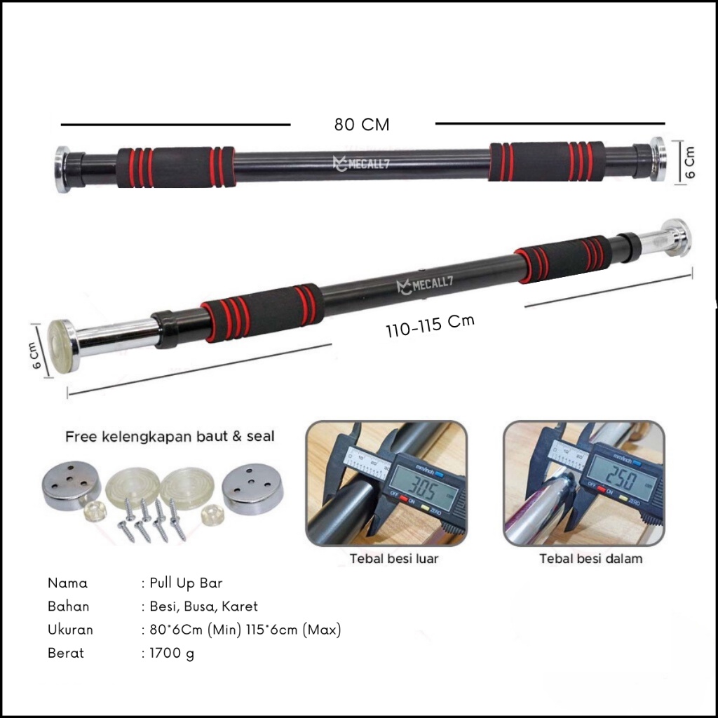 PROMO PULL UP BAR DINDING DOOR CHINNING ALAT PULL UP DINDING PINTU FITNES OLAHRAGA FREE SKRUP