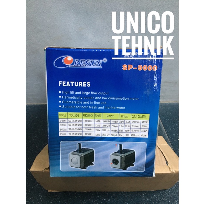 pompa Air RESUN SP 9000 / submersible Pump RESUN SP-9000 pompa aquariu