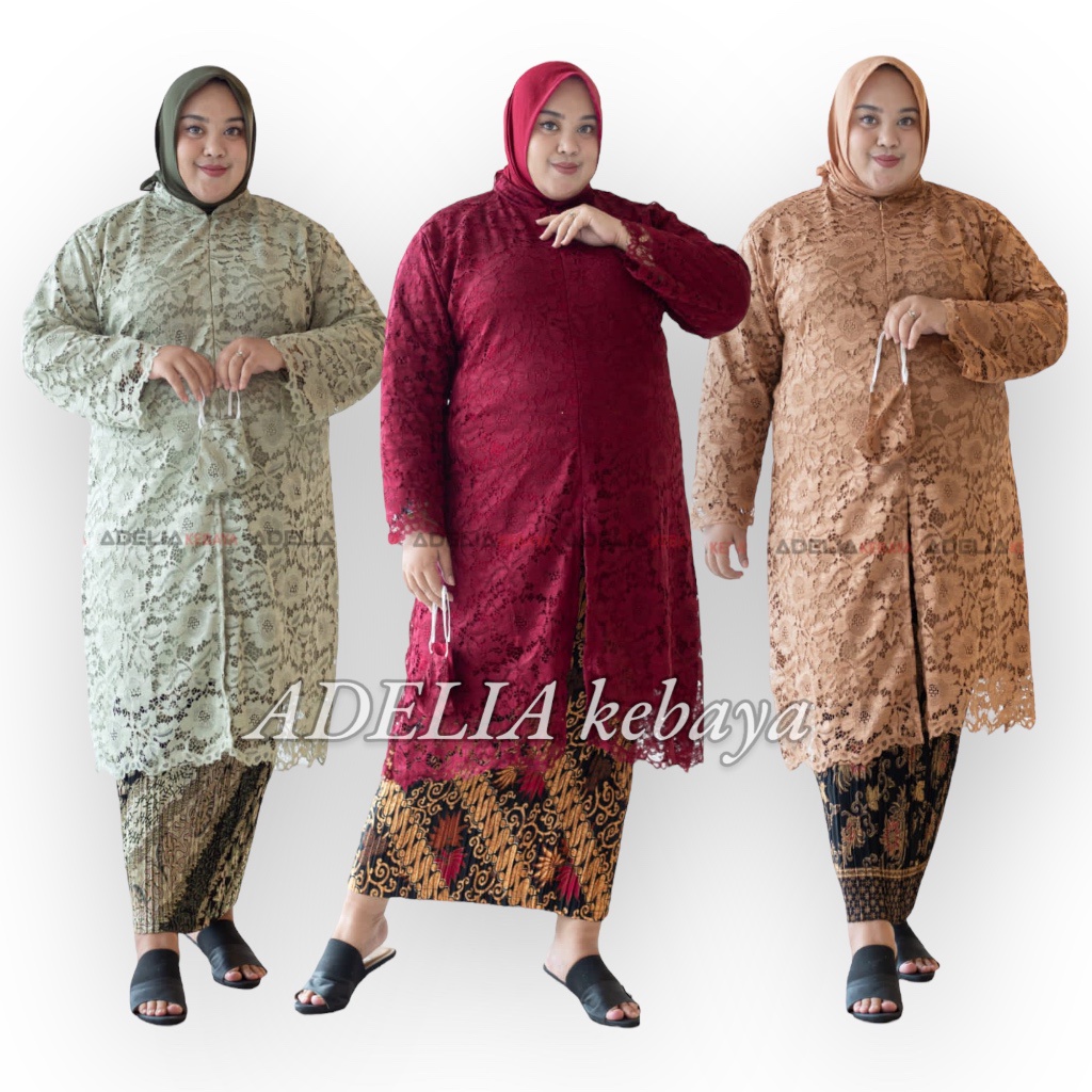 ( COD ) JUMBO - Setelan kebaya tunik jenifer jumbo ld 130 - baju wanita kebaya Brukat modern -