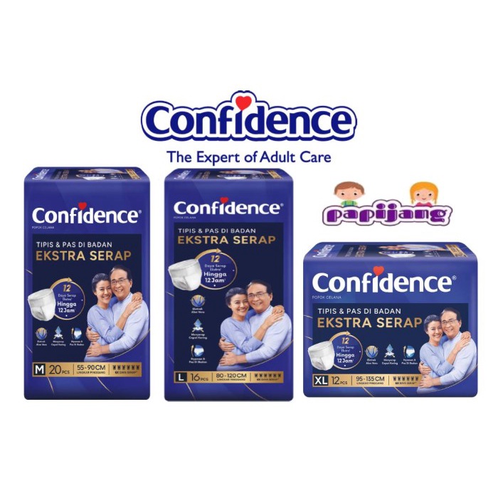 Confidence Popok Celana Dewasa Ekstra Serap M20 / L16 / XL12