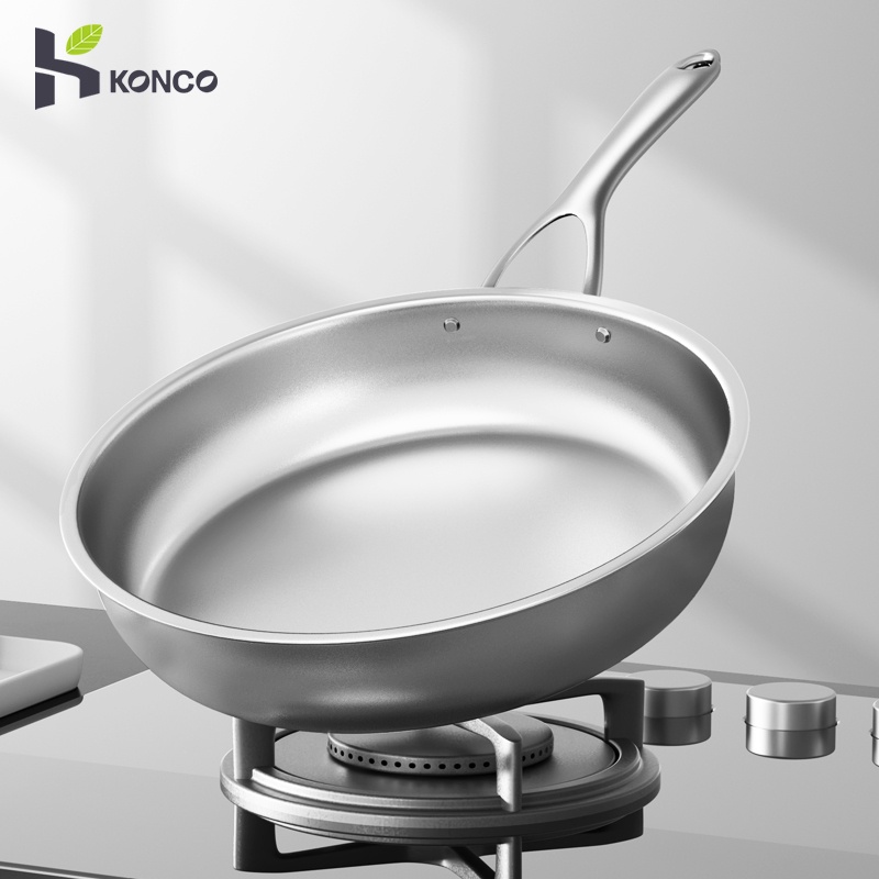 Wajan Penggorengan Titanium Wajan Anti Lengket 24/26Cm Panci Steak Goreng Wajan Cina Peralatan Masak