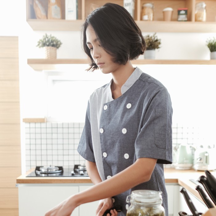 Chef Series Sapphire Series Baju Koki - Biru Garis Biru